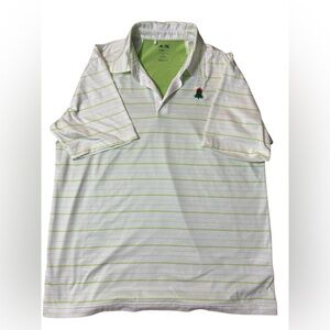 Adidas Men's Green Striped Polo Shirt